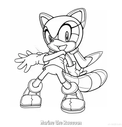 Free printable Marine the Raccoon Coloring Page - Free Printable Sonic the Hedgehog Coloring Sheets coloring page